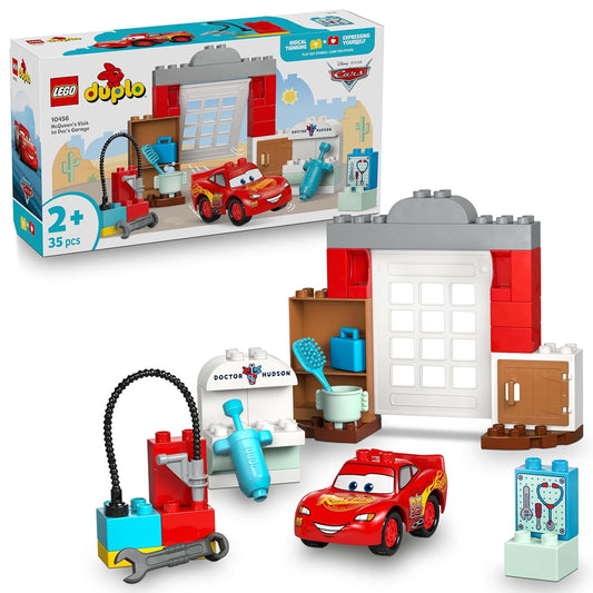LEGO DUPLO Disney and Pixar Cars McQueenβs Visit to Docβs Garage Building Kit For Ages 2+ Years