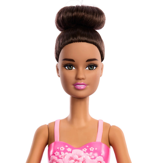 Barbie Ballerina Doll, Brunette Fashion Doll Wearing Pink Removable Tutu, Posed with Ballet Arms & βen Pointeβ Toe Shoes