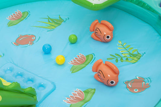 Bestway Crocodile Cove Kids Inflatable Water Play Center and Pool 735W Blower Included