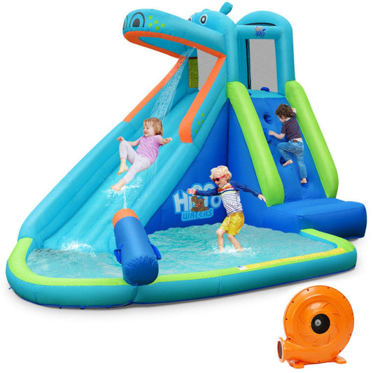 Hippo Inflatable Water Slide Bounce House with 740W Blower Free