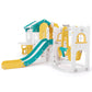 10 in 1 Toddler Slide, Freestanding Kid Climber Slide Playset, Toddler Playhouse, Backyard Playground Toy for Age 1-3+ 735W Blower Included