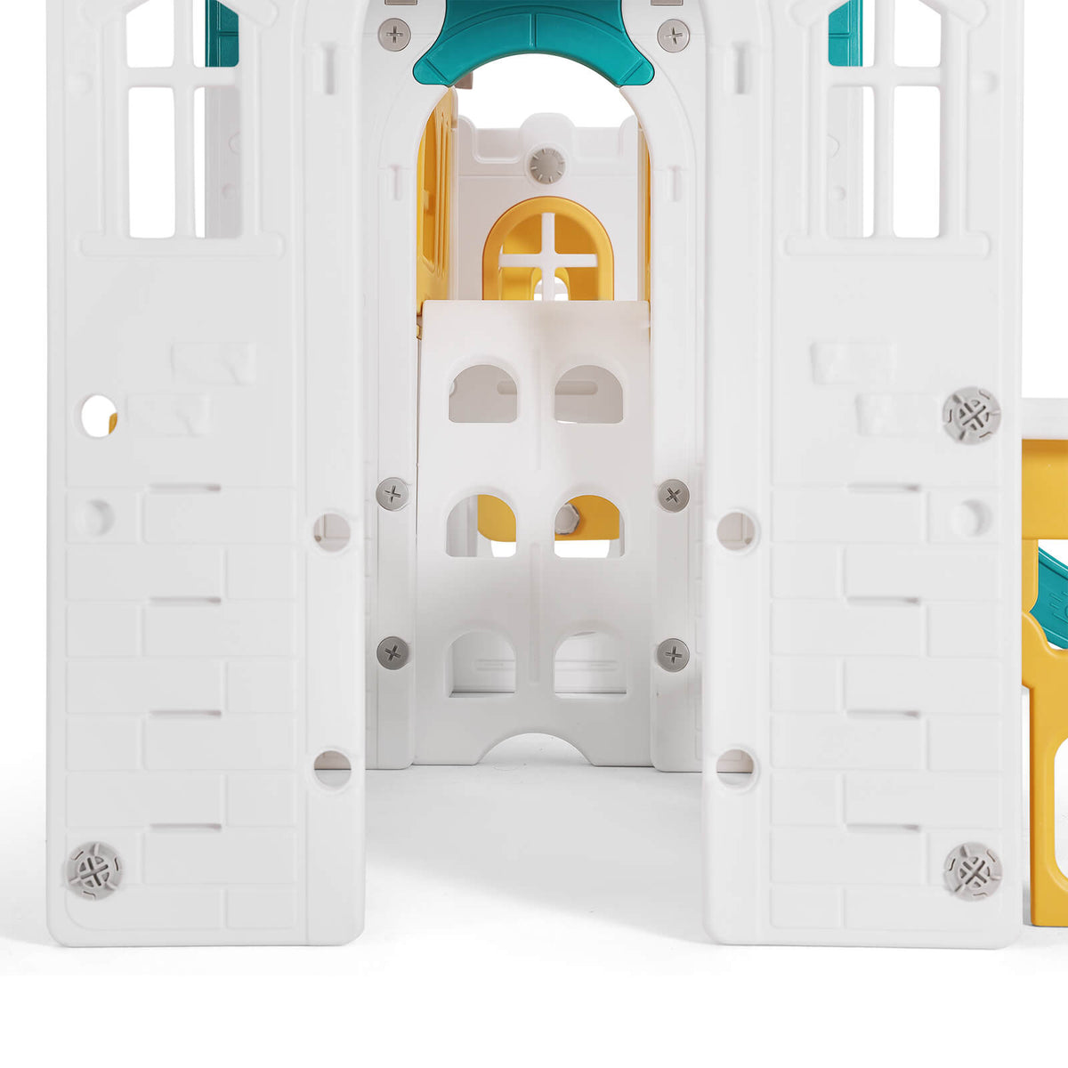 10 in 1 Toddler Slide, Freestanding Kid Climber Slide Playset, Toddler Playhouse, Backyard Playground Toy for Age 1-3+ 735W Blower Included