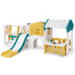 10 in 1 Toddler Slide, Freestanding Kid Climber Slide Playset, Toddler Playhouse, Backyard Playground Toy for Age 1-3+ 735W Blower Included