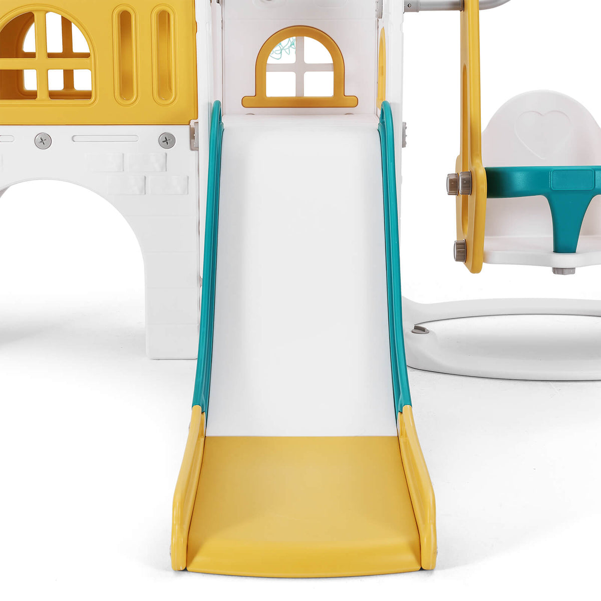 10 in 1 Toddler Slide, Freestanding Kid Climber Slide Playset, Toddler Playhouse, Backyard Playground Toy for Age 1-3+ 735W Blower Included
