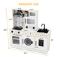 Play Kitchen, Wooden Kids Play Kitchen Playset Chef Pretend Play Set for Toddlers w/Sound and Light, Running Water, Oven, Washing Machine and Cookware Accessories for Age 3+ Toddlers