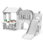 9 in 1 Toddler Slide, Freestanding Kid Climber Slide Playset, Toddler Playhouse, Indoor Outdoor Toy for Toddlers Age 1-3+ 735W Blower Included
