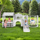 10 in 1 Toddler Slide, Freestanding Kid Climber Slide Playset, Toddler Playhouse, Backyard Playground Toy for Age 1-3+ 735W Blower Included