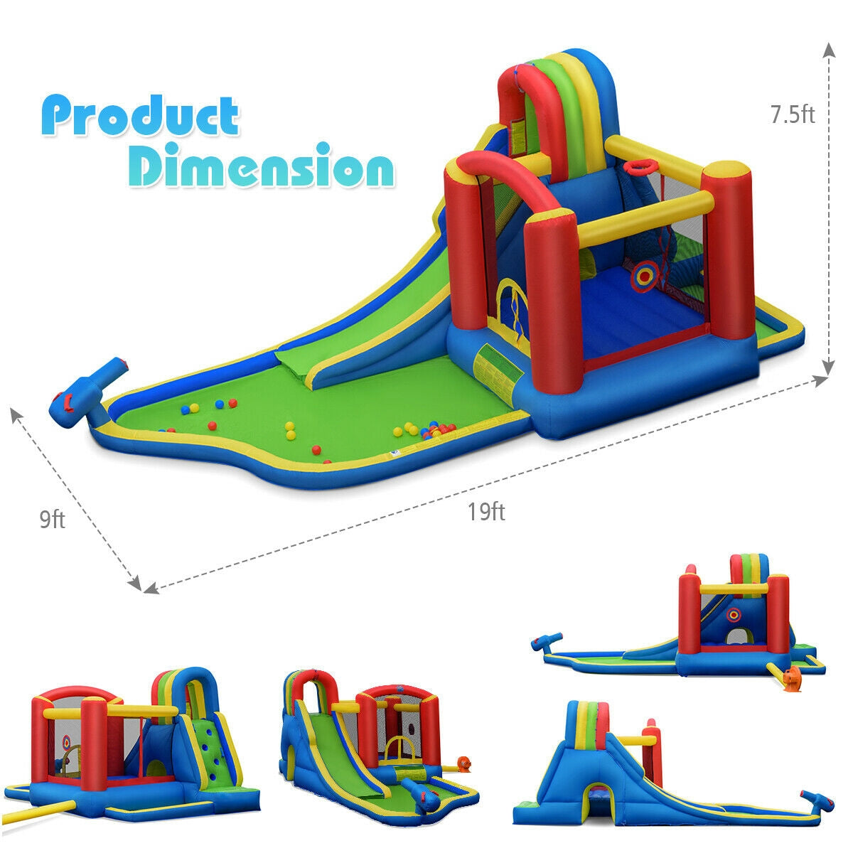 Inflatable Kid Bounce House Castle with Blower Free