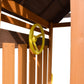 Cedar Wood Swing Set with Wave Slide, Play Kitchen, Rock Wall Ladder, Belt Swings, Toy Telescope, Steering Wheel, Tic-Tac-Toe, Balconies, Outdoor Playhouse Playground Set for Backyard Garden 735W Blower Included