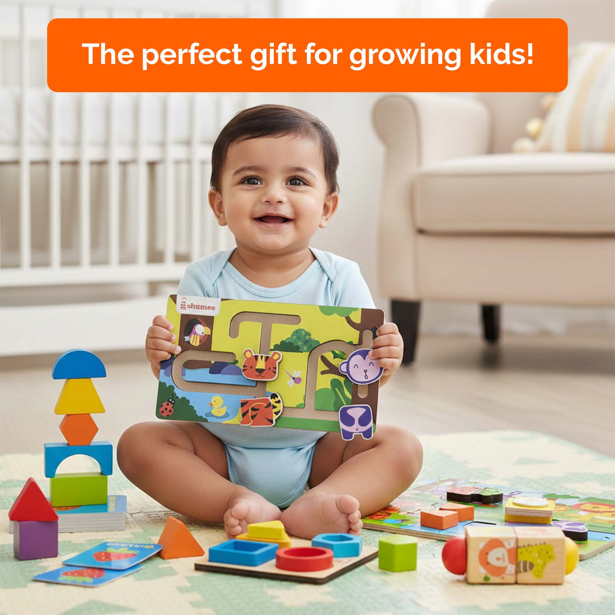 All-in-1 Toddler Jungle Play Gift Box – Wooden Toys (2+ Years)