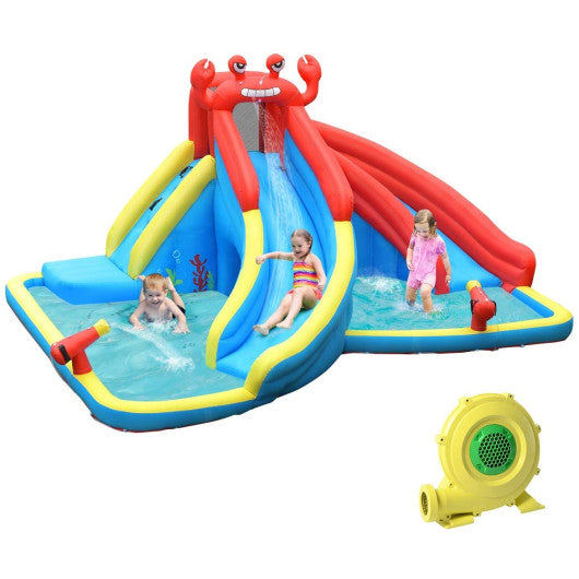 Inflatable Water Slide Bounce House with Water Cannon and 950W Blower Free