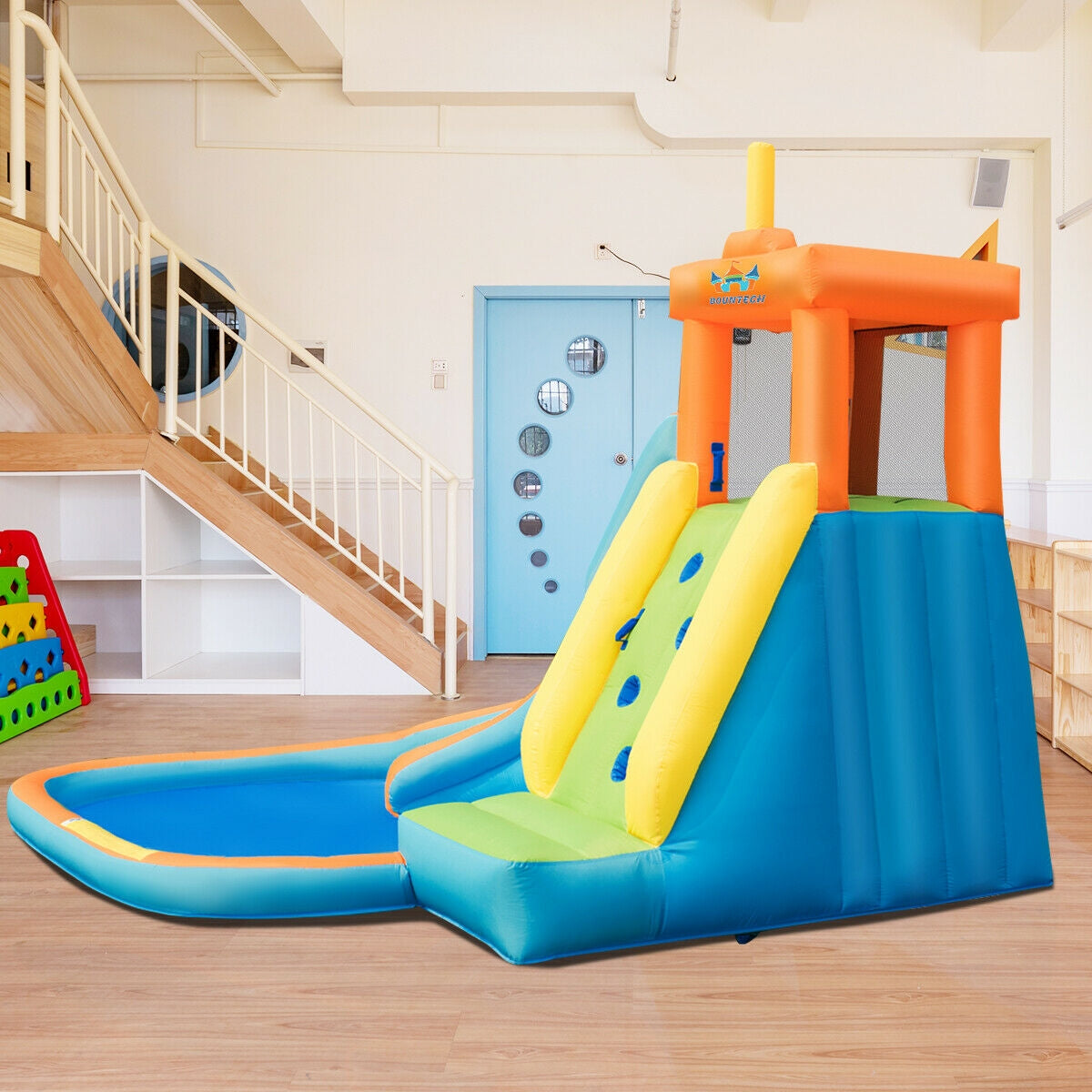 Inflatable Water Slide Kids Bounce House with 740W Blower free