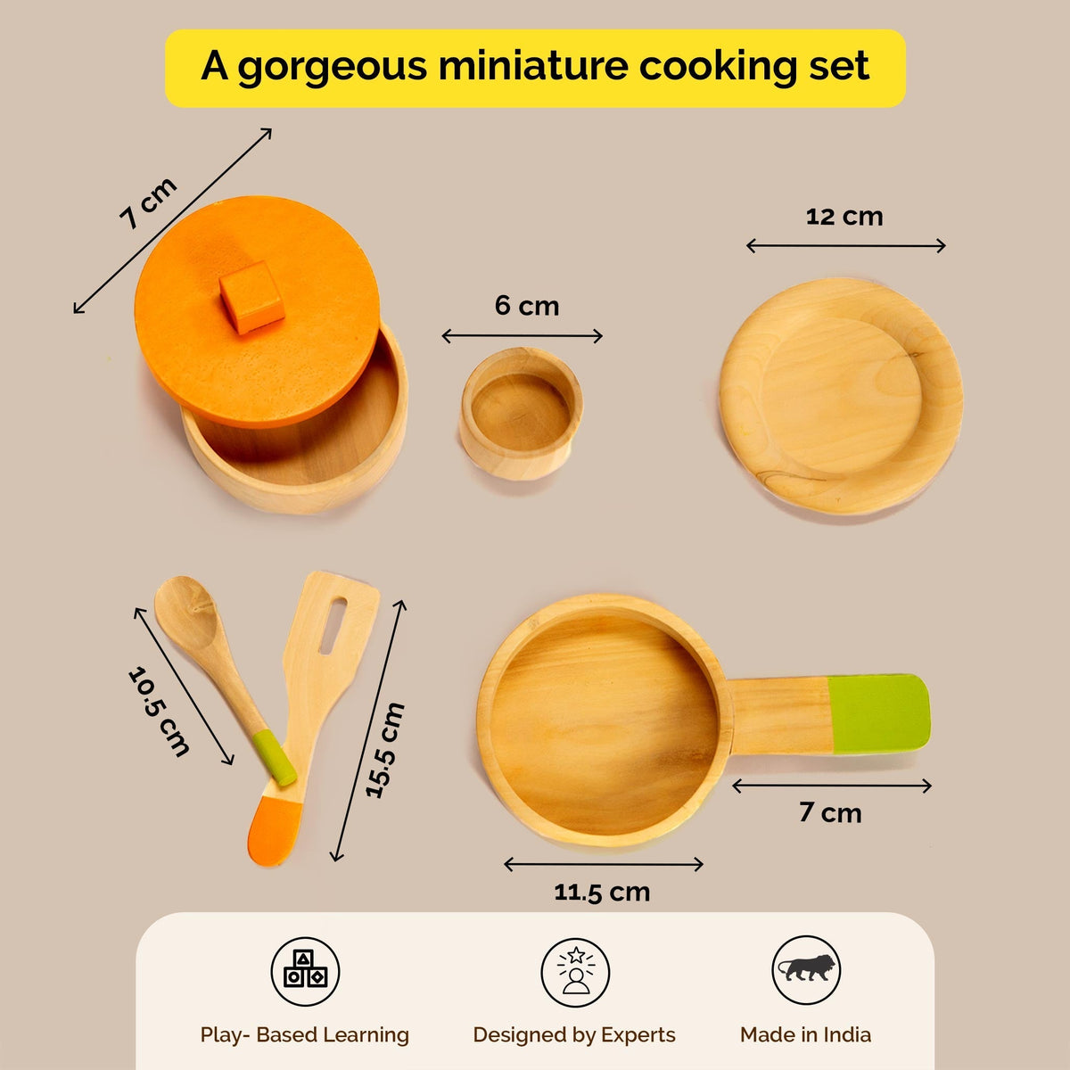 Wooden Kitchen Set - Cooking Set For Lil Chefs (3+ Years)