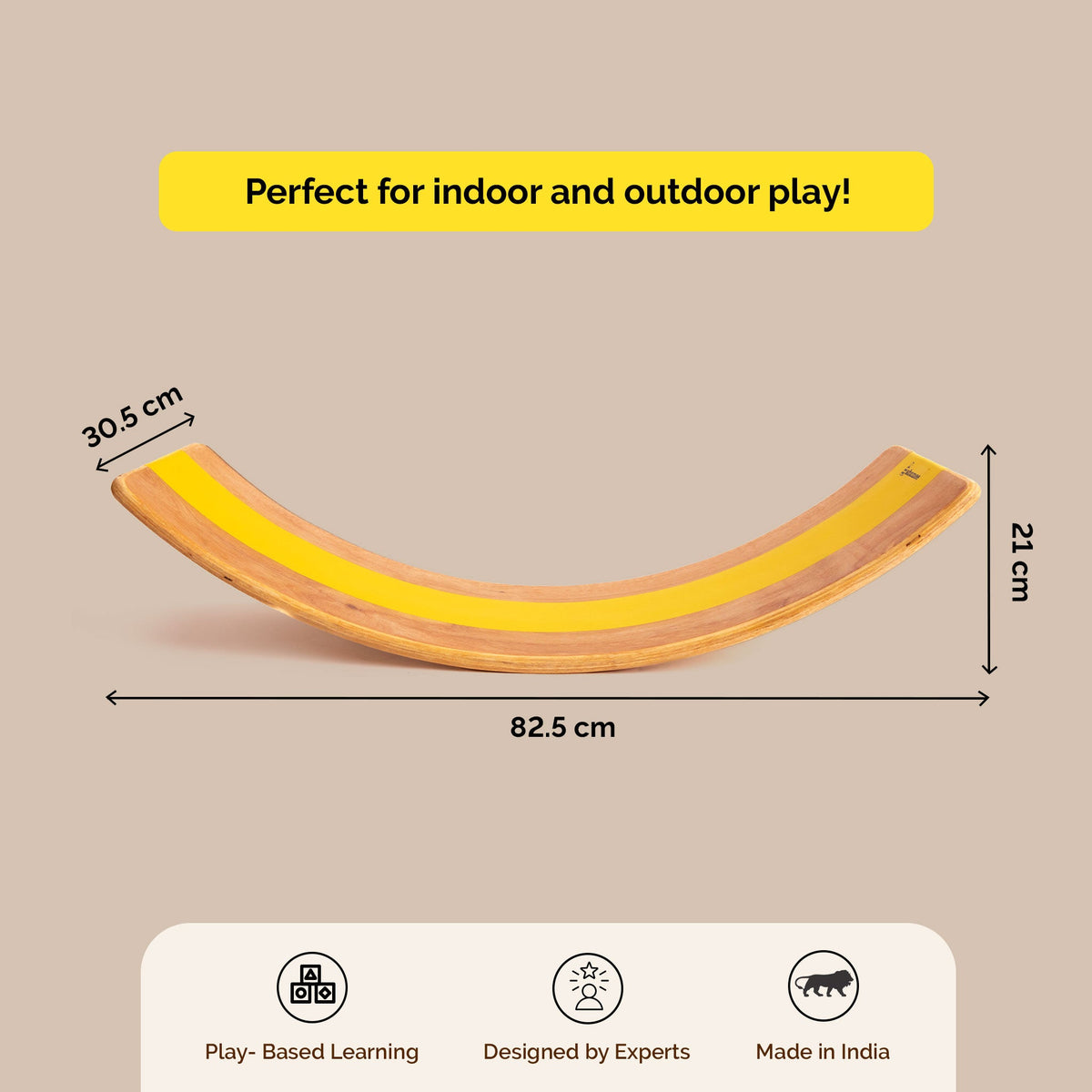 Waldorf Wooden Balance Board – Curvy Rocker for Open-Ended Play