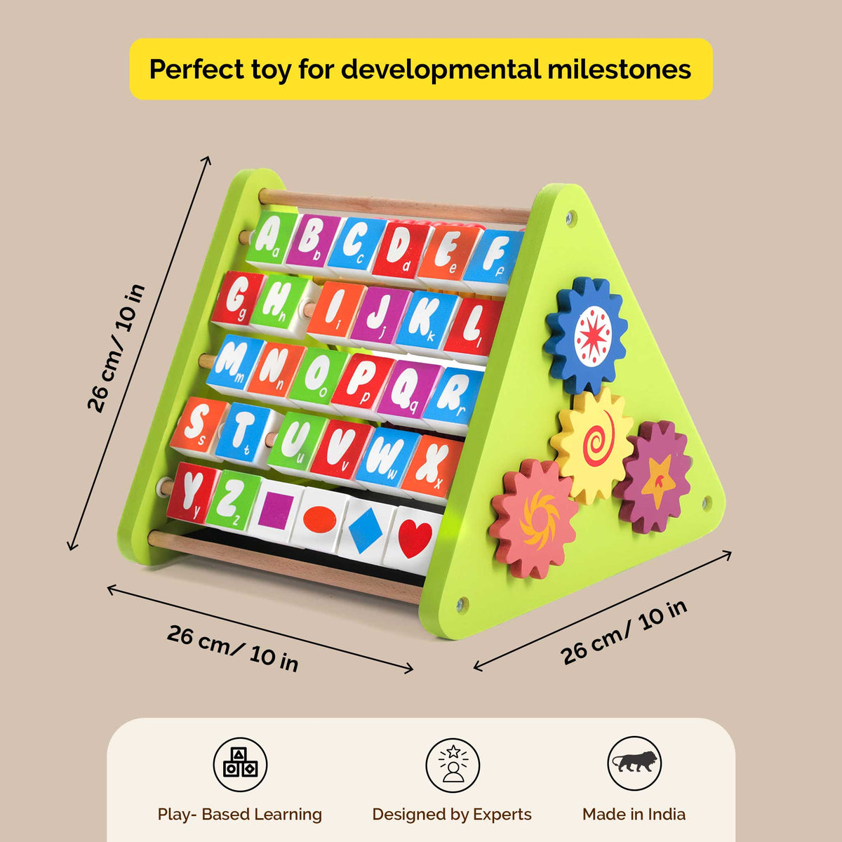 Wooden 5-In-1 Activity Triangle – Interactive STEM Learning Toy