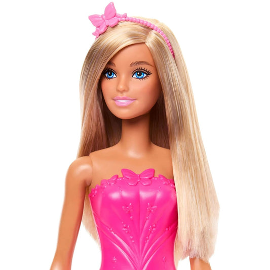 Barbie Royal Fashion Blonde Hair Pink Butterfly-Themed Monochromatic Look Doll with Removable Skirt & Accessories For Kids Ages 3 Years & UP