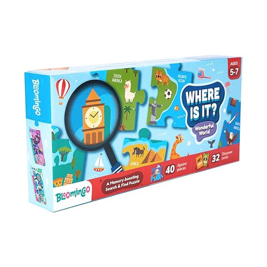 Bloomingo Search and Find Puzzle Kit:Wonderful World-Explore Hidden Animals