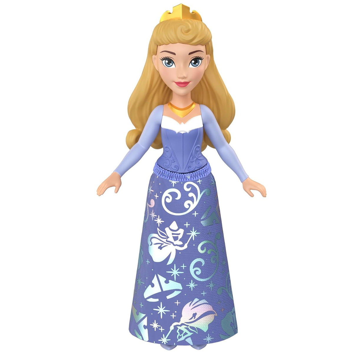 Disney Princess Aurora Posable Small Doll in Shiny Outfit with Removable Skirt, Inspired by Movie for Kids Ages 3+