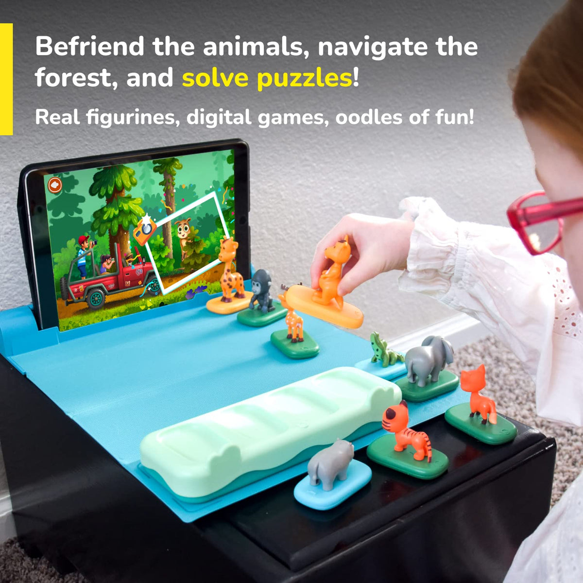 PlayShifu Plugo Animals - Super Safari Adventure Kit with Puzzles for Kids Ages 4 Years & Up (App Based, Device Not Included)