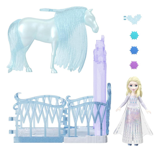 Disney Frozen Elsa Small Doll & The Water Nokk Horse with ICY Haven Playset, Saddle & Accessories, Storytime Stackers, Inspired by Disney Frozen Movie