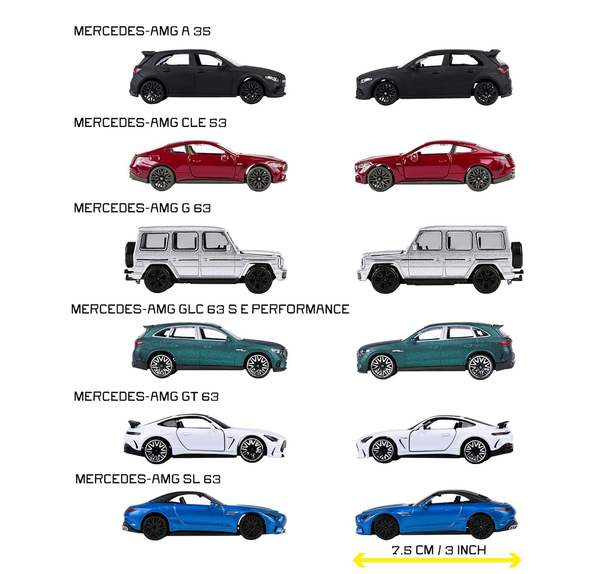Majorette Auto Mercedes AMG Premium - Metal Toy Car with Freewheel, Suspension & Opening Parts for Kids & Collectors Styles & Design May Vary - Only 1 Model Included