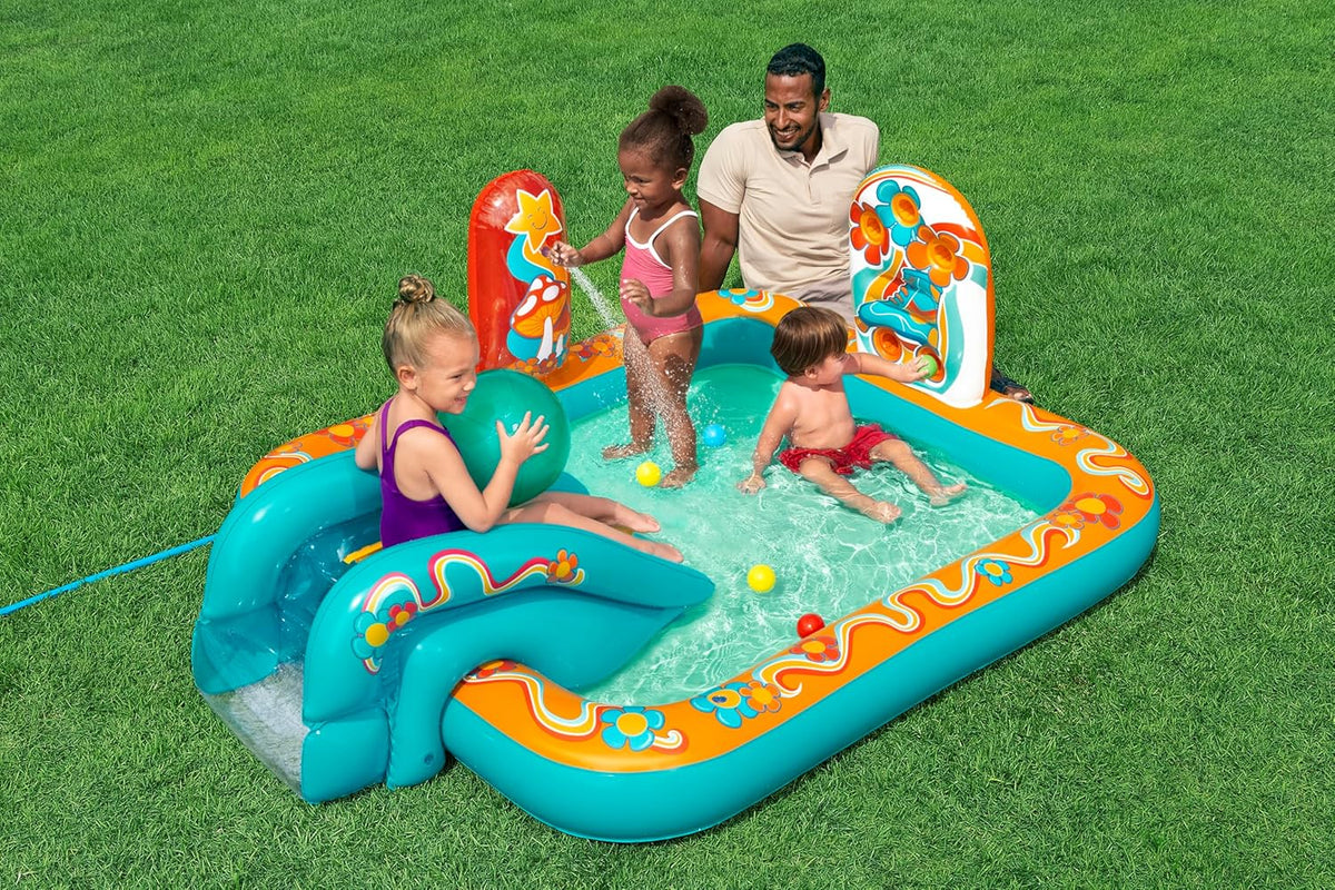 Bestway Retro Groove Inflatable Playcenter with Swimming Pool 735W Blower Included