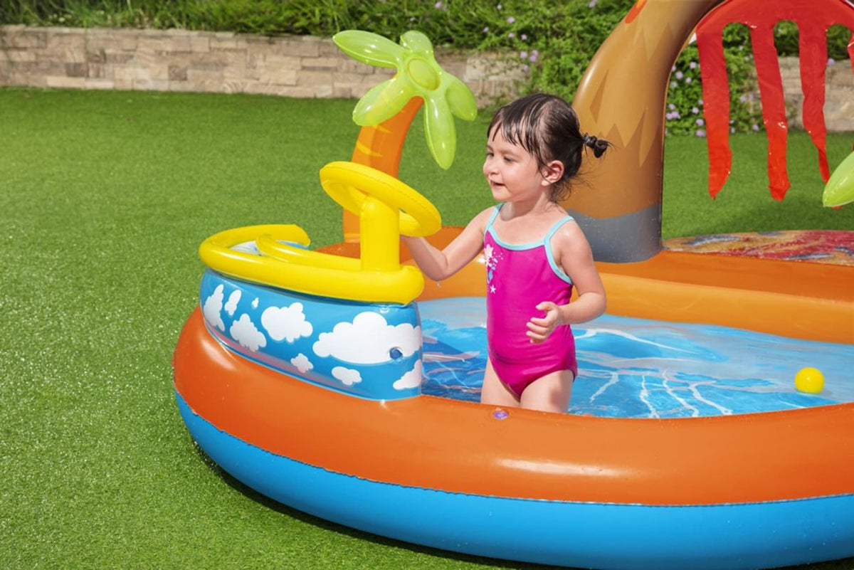 Bestway INFLATABLE POOL/ PLAYGROUND WITH SLIDE VOLCANO 735W Blower Included