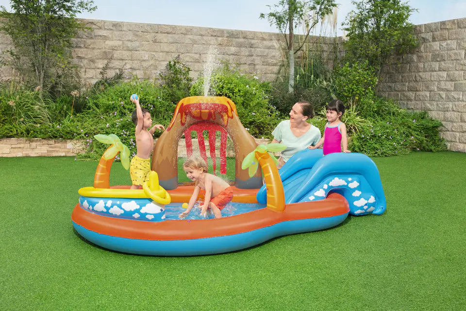 Bestway INFLATABLE POOL/ PLAYGROUND WITH SLIDE VOLCANO 735W Blower Included