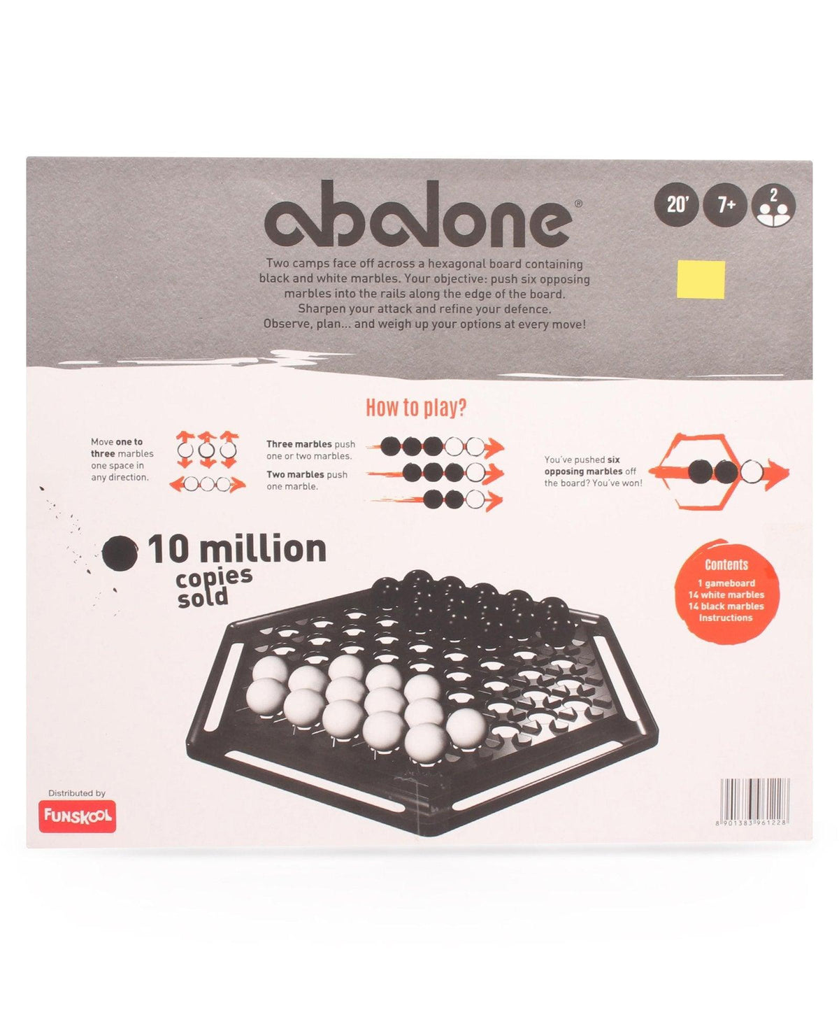Funskool Abalone Strategical Hexagonal Board Game - Black And White