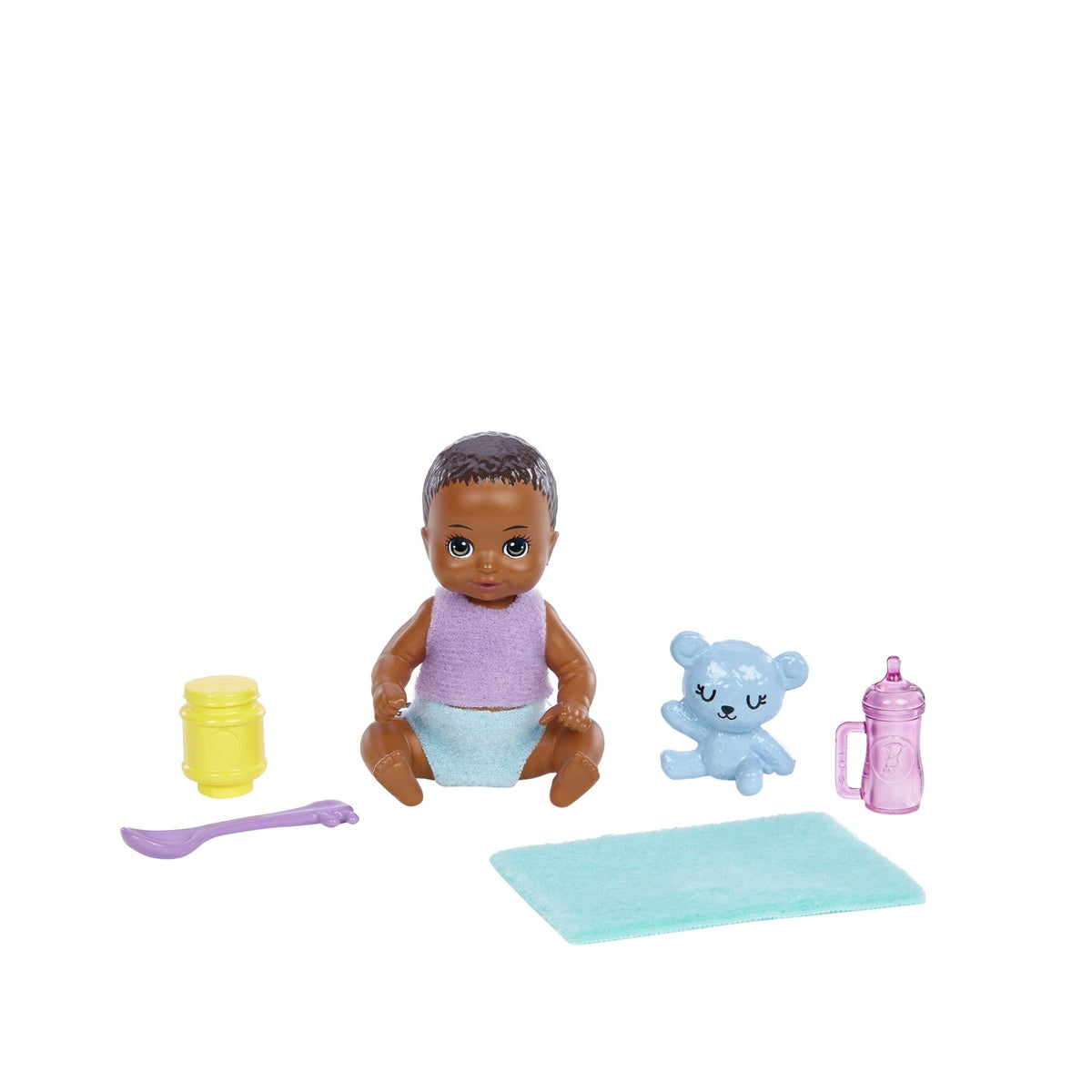Barbie Skipper Babysitters Doll & Accessories Set with Two Tone Hair Skipper Doll with Baby Figure and 5 Accessories for Kids Ages 3+