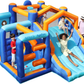 Multi-Activity Inflatable Bouncy Castle with Slide, Ball Pit, Basketball Hoop & Climbing Area – Kids Indoor Outdoor Fun Playset 735W Blower Included