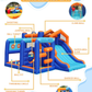 Multi-Activity Inflatable Bouncy Castle with Slide, Ball Pit, Basketball Hoop & Climbing Area – Kids Indoor Outdoor Fun Playset 735W Blower Included