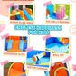 Candy House Inflatable Water Park for Kids with Slide, Pool & Water Cannon 735W Blower Included