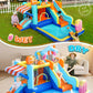 Candy House Inflatable Water Park for Kids with Slide, Pool & Water Cannon 735W Blower Included