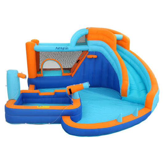 AirMyFun Kids Inflatable Pool Water Slide Park Jumping Castle Bounce 382X381CM 735W Blower Included