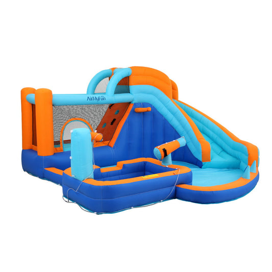 AirMyFun Kids Inflatable Pool Water Slide Park Jumping Castle Bounce 382X381CM 735W Blower Included