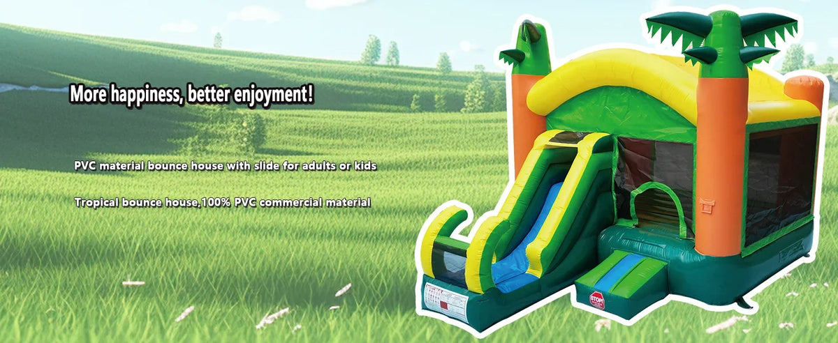 Inflatable Bounce House with Slide – Large 17'x13'x12', 100% PVC Commercial Grade for Big Kids & Adults 735W Blower Included