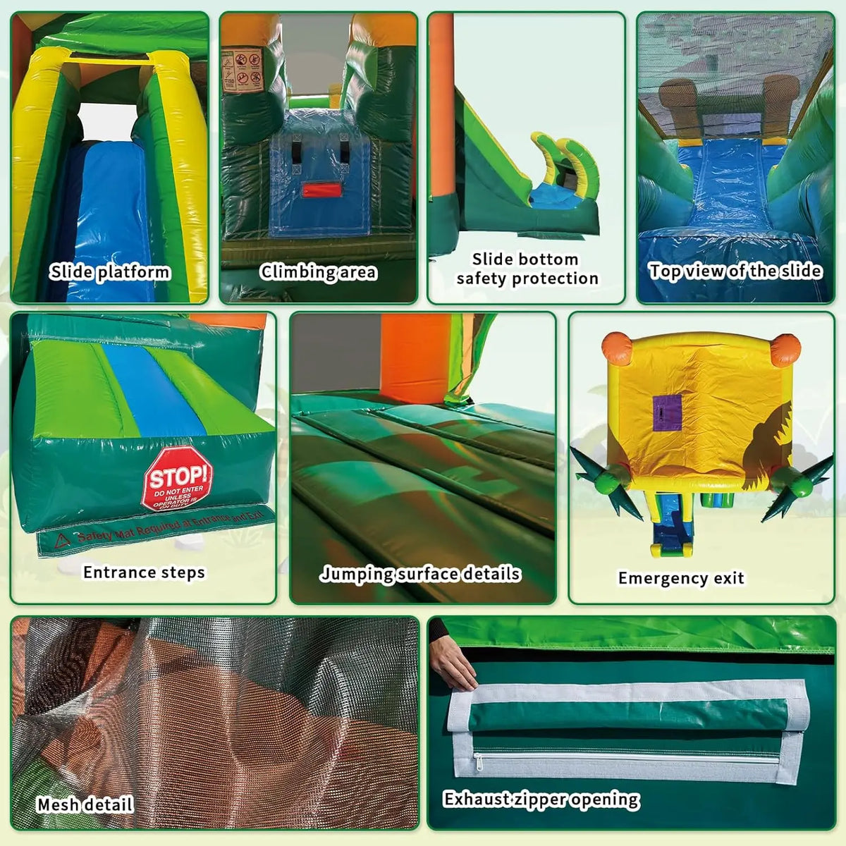 Inflatable Bounce House with Slide – Large 17'x13'x12', 100% PVC Commercial Grade for Big Kids & Adults 735W Blower Included