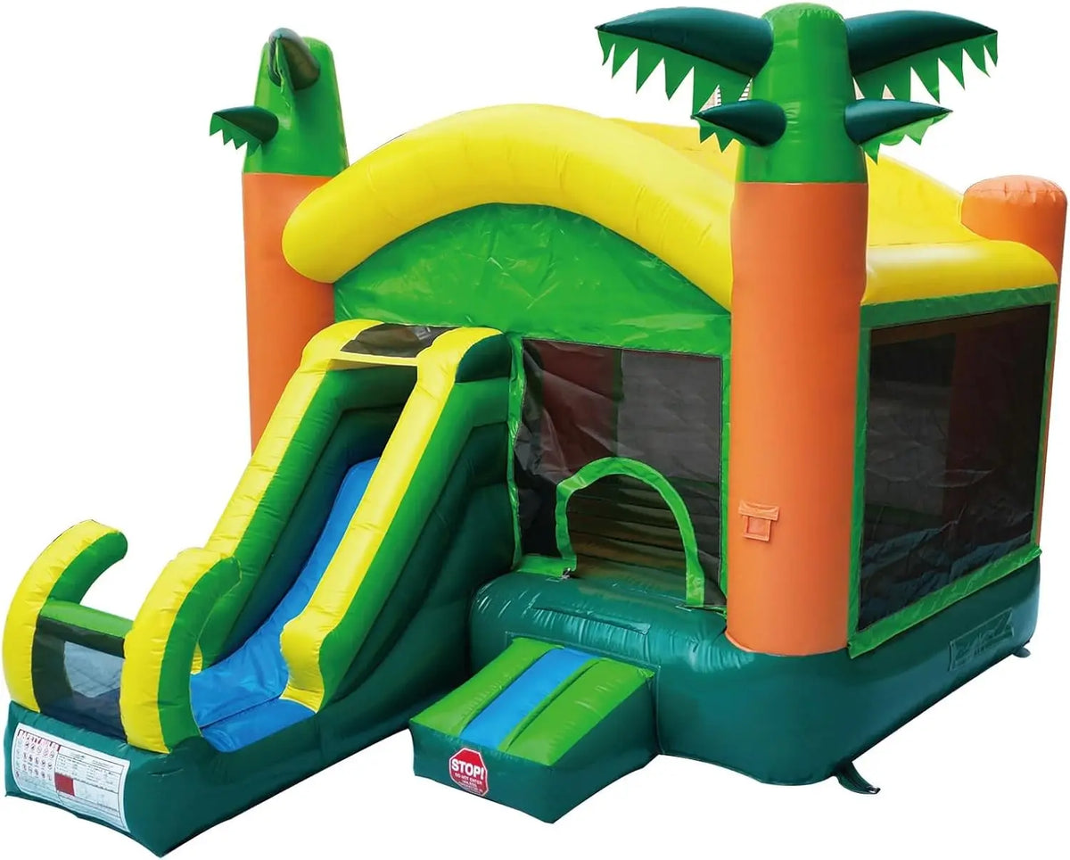 Inflatable Bounce House with Slide – Large 17'x13'x12', 100% PVC Commercial Grade for Big Kids & Adults 735W Blower Included