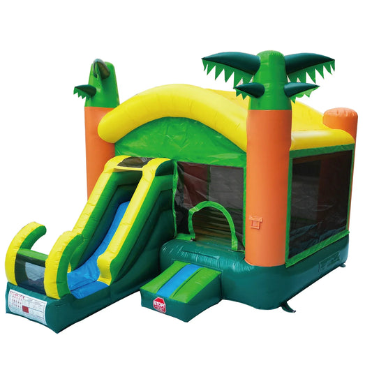 Inflatable Bounce House with Slide – Large 17'x13'x12', 100% PVC Commercial Grade for Big Kids & Adults 735W Blower Included