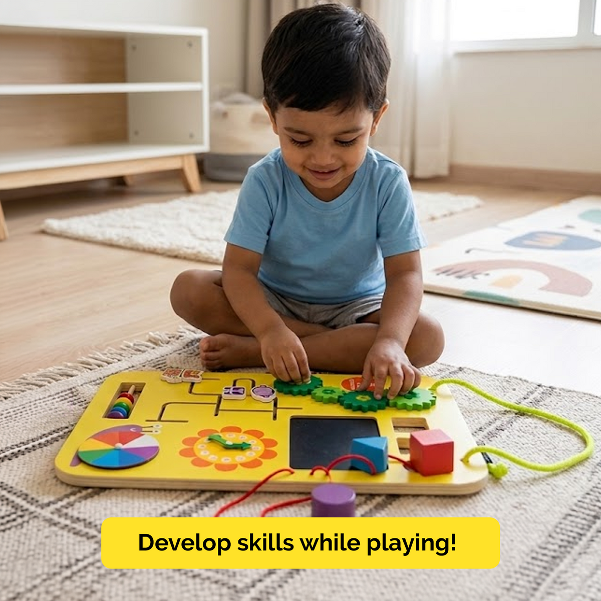 7-in-1 Wooden Busy Board - (1+ Years)