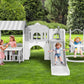 10 in 1 Toddler Slide, Freestanding Kid Climber Slide Playset, Toddler Playhouse, Backyard Playground Toy for Age 1-3+ 735W Blower Included