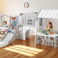 10 in 1 Toddler Slide, Freestanding Kid Climber Slide Playset, Toddler Playhouse, Backyard Playground Toy for Age 1-3+ 735W Blower Included