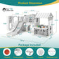 10 in 1 Toddler Slide, Freestanding Kid Climber Slide Playset, Toddler Playhouse, Backyard Playground Toy for Age 1-3+ 735W Blower Included