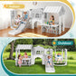 10 in 1 Toddler Slide, Freestanding Kid Climber Slide Playset, Toddler Playhouse, Backyard Playground Toy for Age 1-3+ 735W Blower Included