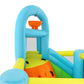 Inflatable Water Slide Bounce House for Kids, Luxury Heavy Duty Blow Up Water Park with Double Slides, Climbing Wall, Splash Pool and Sunshade Awning 735W Blower Included