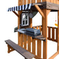 Cedar Wood Swing Set with Wave Slide, Play Kitchen, Rock Wall Ladder, Belt Swings, Toy Telescope, Steering Wheel, Tic-Tac-Toe, Balconies, Outdoor Playhouse Playground Set for Backyard Garden 735W Blower Included