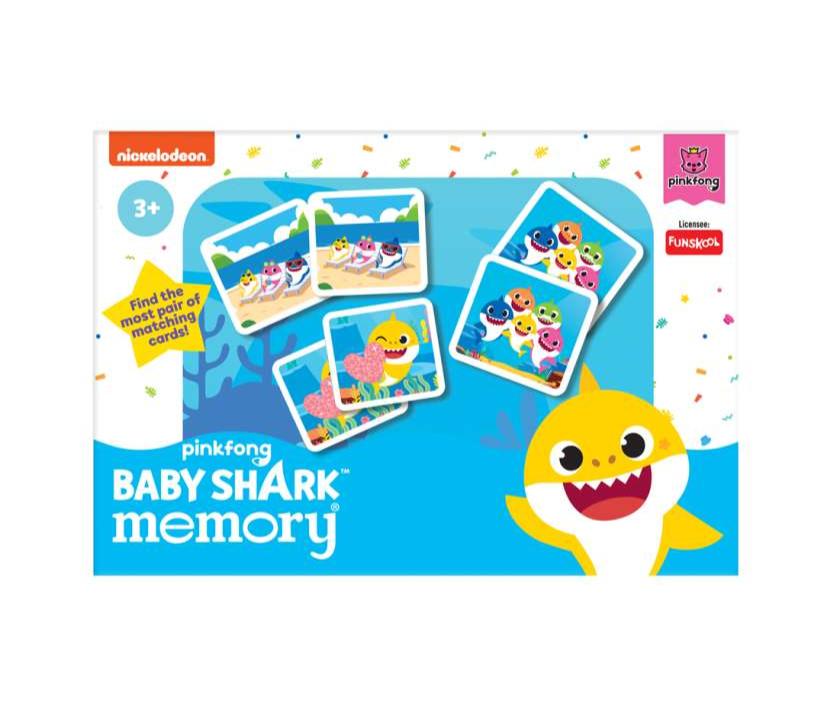 Funskool Baby Shark Mini Memory Game - Matching Picture Snap Pairs Game For Kids Age 3 Years and Up