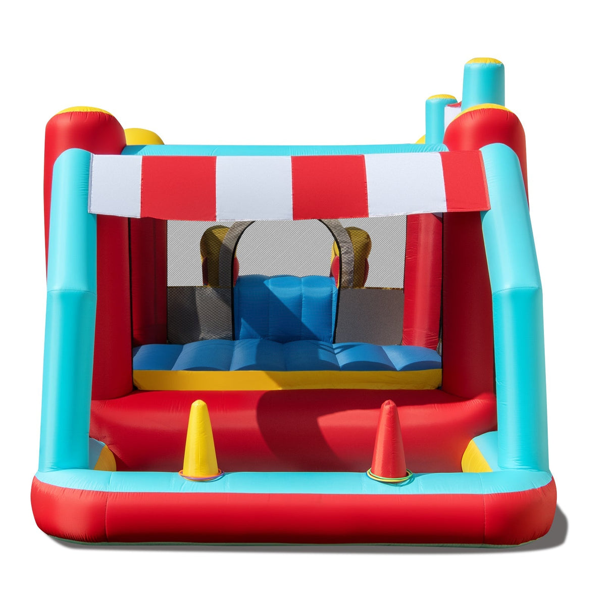 5-in-1 Ice Cream Inflatable Bounce House with Ball Pit and Slide with 480W Blower Free