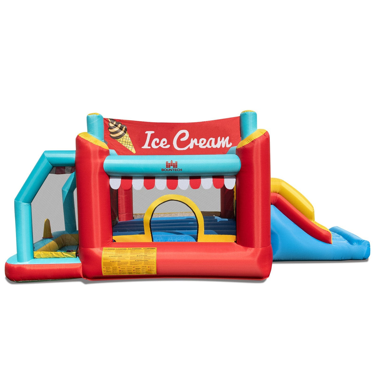 5-in-1 Ice Cream Inflatable Bounce House with Ball Pit and Slide with 480W Blower Free